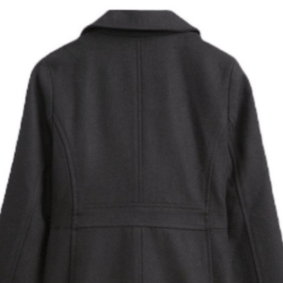 Mademoiselle Jacadi Paris size M black wool blend double breasted lined pea coat - Picture 12 of 16